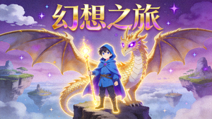 动漫新番《幻想之旅》封面 - 奇幻风格的少年与巨龙